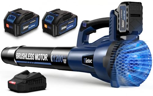 Image of Leaf Blower Cordless - Brushless Motor Electric Blower with 2 Batteries