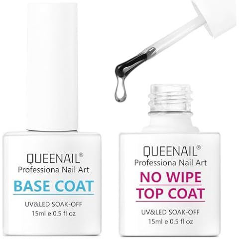 Qullmartle 15ml Gel Nail Polish Base and Top Coat Set Cover
