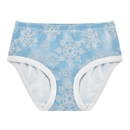 White Snowflake Christmas Blue Cute Panties Girl Toddler Underwear Floral Cotton Artistic Briefs Undies Kids 2t
