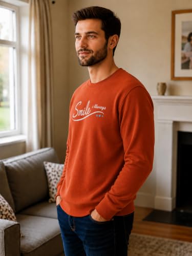 Image of Mack Jonney Men's Printed Fleece Sweatshirt|Full Sleeve Round Neck Winter Sweatshirt for Casual Wear|Travel|Gym & Everyday Style-mj-403