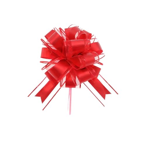 LifgWas Lot de 10 Nœuds Grand (25cm), Grand Nœuds à Tirer, Tirer Manuellement en Nœud, Rouges pour Cadeau De Mariage, Anniversaire, Cadeaux De Noël,...