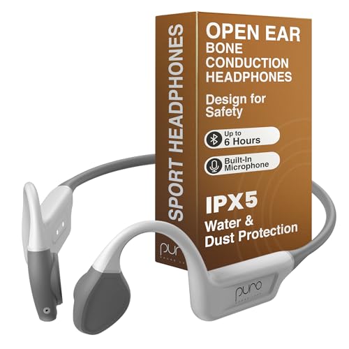 Puro Sound Labs PuroFree Bone Conduction Headphones – Bluetooth 5.3 with Built-in Mic, Sweatproof & IPX5 Waterproof, 6-Hour Battery Life, Lightweight Open Ear Headphones for Running, Sport & Fitness