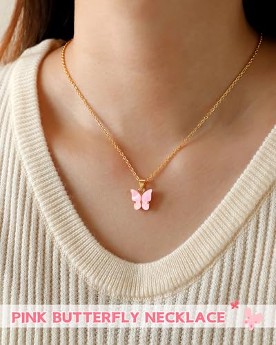 Beautiful Butterfly Necklace, Jewelry for Teen Valentines Christmas Birthday Gifts2