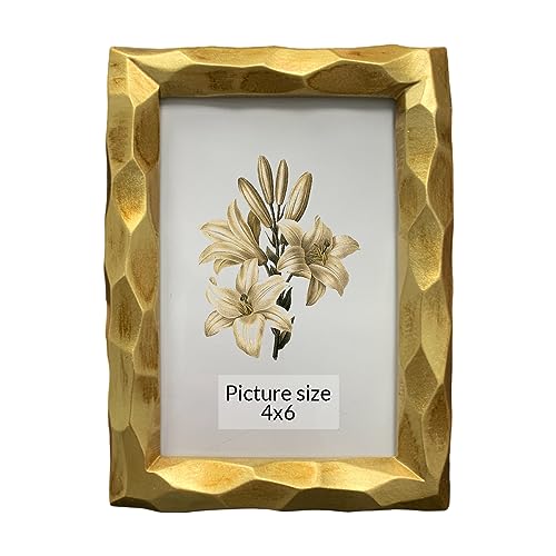 Image of Art Street Geometric Stereo Photo Frame For Home Decoration, Wedding Dress Display Frame For Table Top Desk, Birthday, Wedding & Return Gift - Royal Gold (Size: 4x6 Inch)