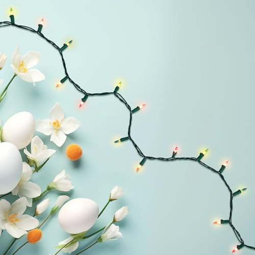 Pastel Mini Christmas Light Set - Multi-Color - 10' Green Wire - 50ct