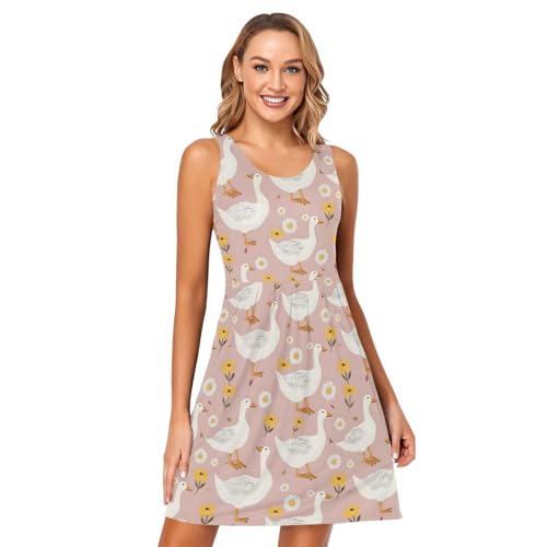 Image of ALAZA Women's Summer Dress Sun Dress Sleeveless with Pockets