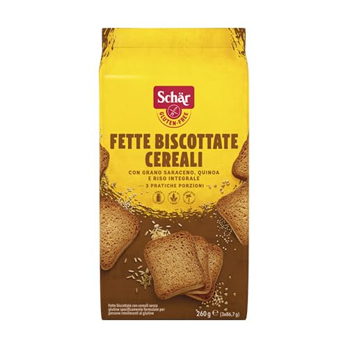 5X Schar Fette Biscottate Cereali con Grano Saraceno, Quinoa e Riso Integrale 260gr - Gluten Free [5 confezioni]