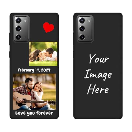 Custom Phone Case Compatible with Galaxy Note 20 Personalized Picture Name Text Anti-Scratch Soft TPU Cover Design Your Own Cases for Birthday Friends Family