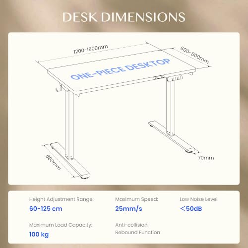FLEXISPOT Höhenverstellbarer Schreibtisch mit Dualmotor 160×80 cm – Ansicht 2