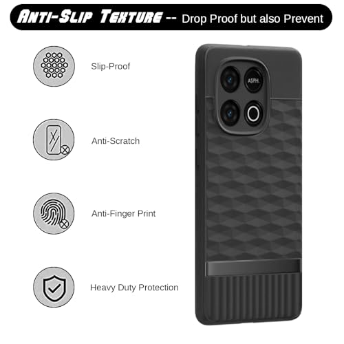 Image of Shockproof Case for iQOO Neo 10 5G | Full Camera Protection | TPU Flexible Back Cover for iQOO Neo 10 5G (Matte Black)