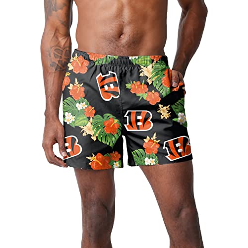 Image of FOCO NFL Mens NFL Team Logo Floral Hawaiian Swim Suit Trunks