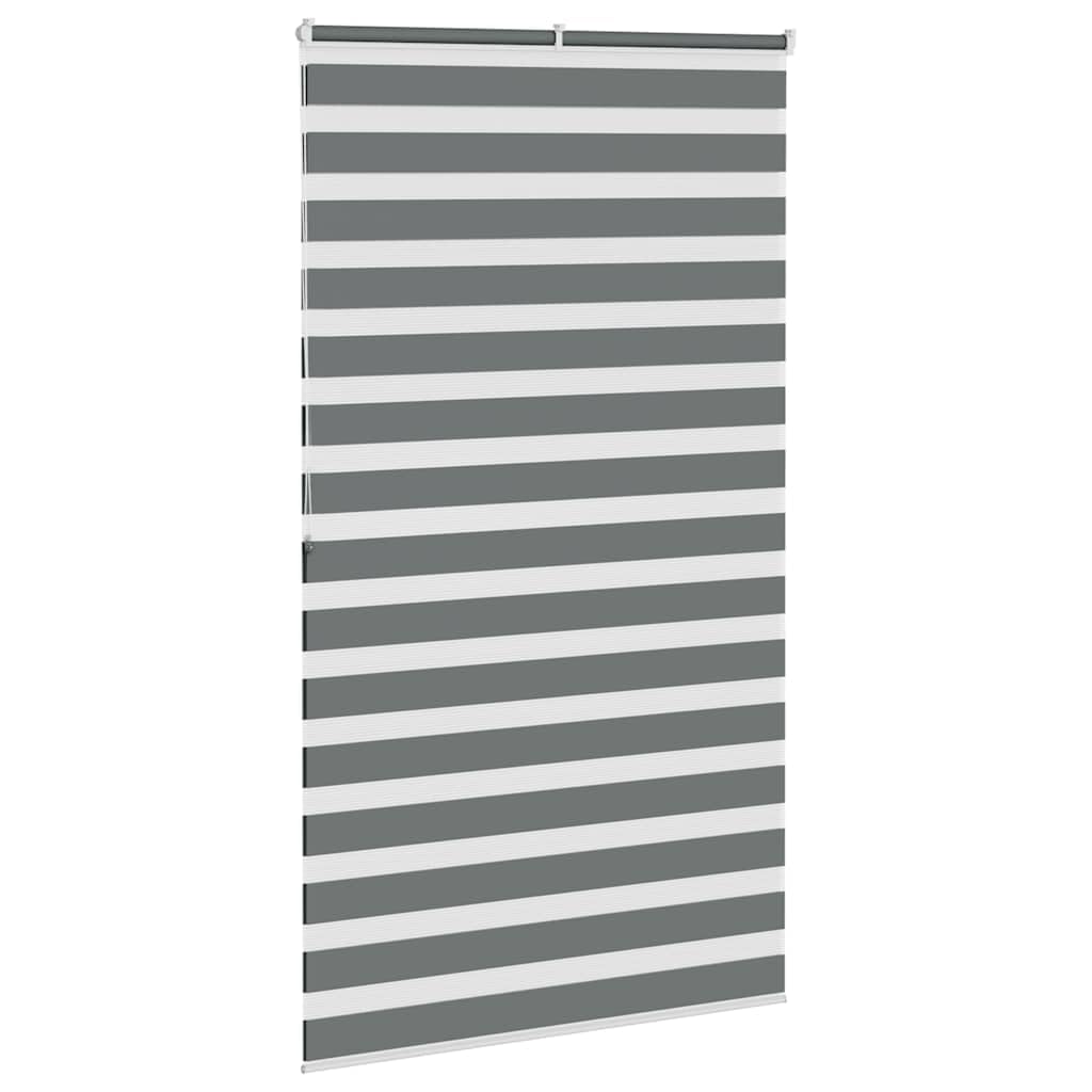 Estor doble enrollable gris oscuro 125 x 200 cm, ancho de la tela de 120,9 cm, poliéster, protección visual con cadena para control continuo de la luz, para salón y dormitorio