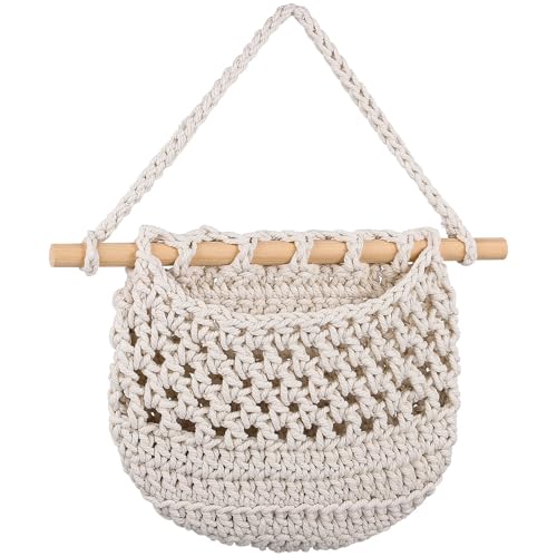 Paniers suspendus faits main en coton macramé à franges qualitatif - 2