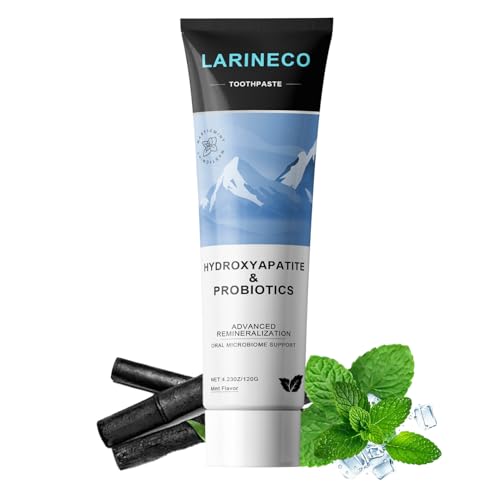 Larineco Remineralizing ToothpasteHydroxi Fluoride Free Nano Hydroxyapatite Toothpaste for Remineralizing Enamel & Sensitive Relief Whitening SLS-Free Natural Peppermint 4.23oz (1PCS)