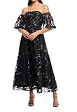 Shoshanna Women's Midnight Sequin Embellished Tulle Marcus Dress, Jet