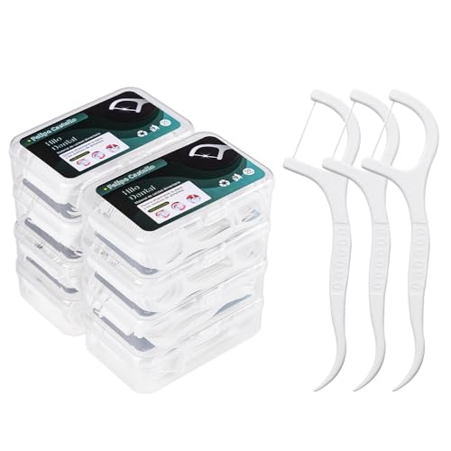 400 unidades de palillos con hilo dental by Felipe Castello, horquilla interdental con estuche higiénico y portátil, cuidado dental para toda la familia.