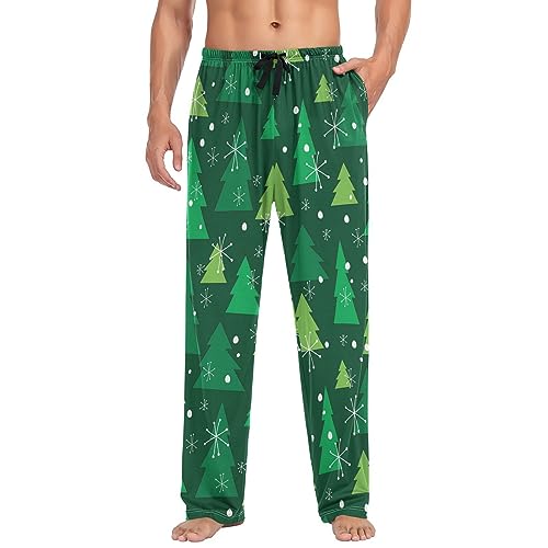 Christmas Tree Snowflakes Pajama Pants Winter Forest Lounge Sleepwear PJs Men's Pajama Bottoms Sleep Pants L4