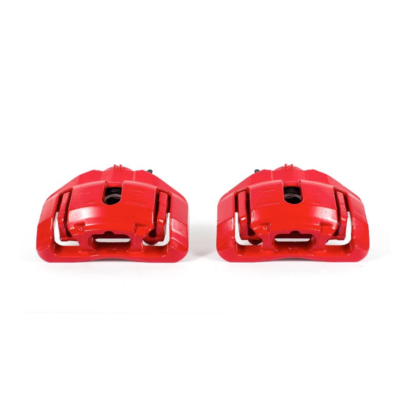 Image of PowerStop Front Red Powder Coated Brake Caliper Pair for BMW 335d 2009-11 |335i 2007-13 |335i xDrive 2009-13 |335is 2011-13 |335xi 2007-08 |BMW X1 2013-15 - High-Temp Brake Caliper Upgrade, S3334