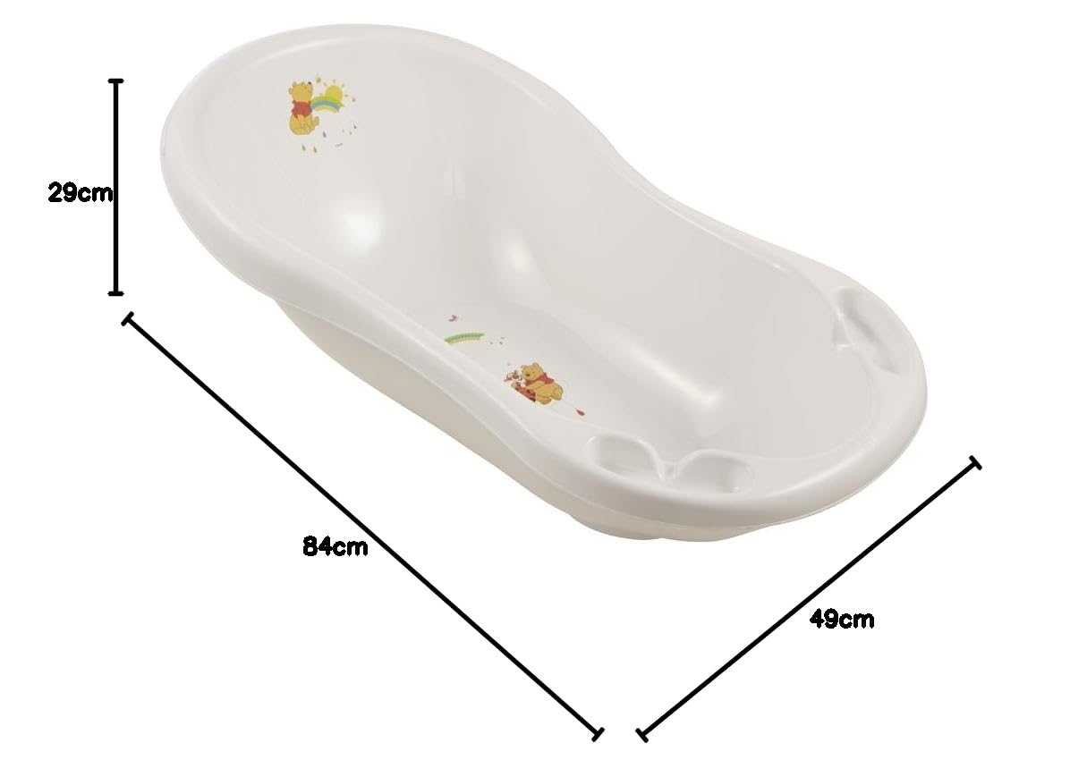 keeeper Winnie Ergonomische Babywanne mit Stöpsel, Ab 0 bis ca. 12 Monate, 84 cm, Maria, Weiß