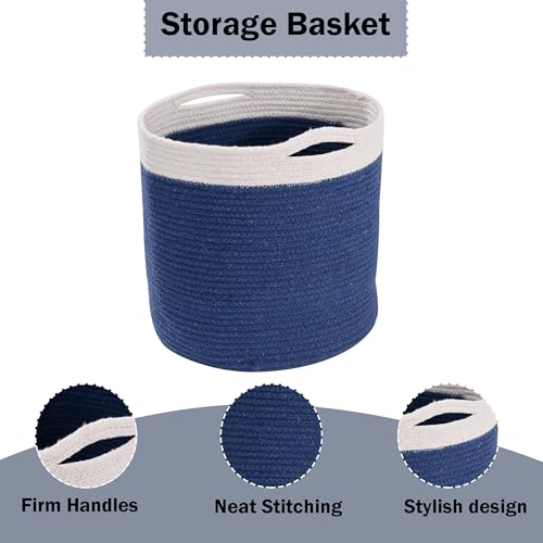Image of Kuber Industries Pack of 4 Foldable 18 Inch Laundry Basket for Clothes Bedroom & Living Room | Durable Toy Storage Basket for kids & children | Cloth Bins for Washing Machine | Blue & Black