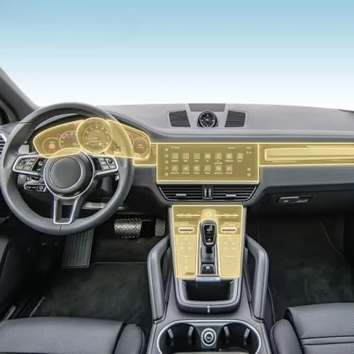 Film TPU Porsche Cayenne 2015-2023 protection console centrale et tableau piano