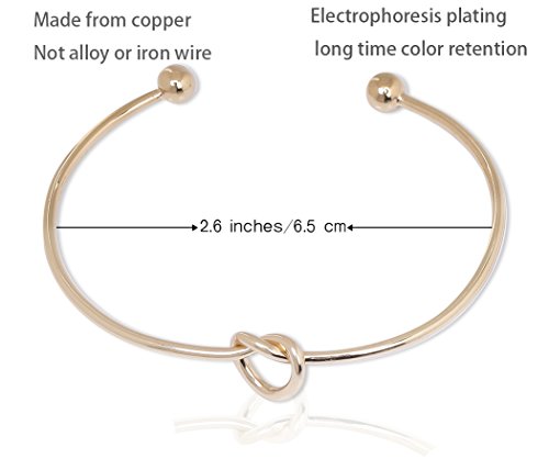 Vesungimey Love Knot Bracelet Bangle I Can't Tie The Knot Without You Bridesmaid Cards Bridesmaid Cuff Bracelet For Women - Silver,Gold,Rose Gold,Set Of 1,4,6 (Gold 5Pcs) #TOP1