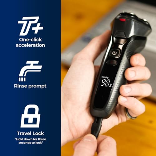 Image of rategist ๐-๐ข๐ง-๐ Electric Razor for Men: IPX7 Waterproof Electric Shavers for Men - Adjustable One Touch Acceleration, Professional Results at Home - 4D Floating Blades, Travel Grooming Kit