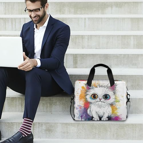 Maletín para portátil con asas y correa 15.6" diseño gato miniatura 2