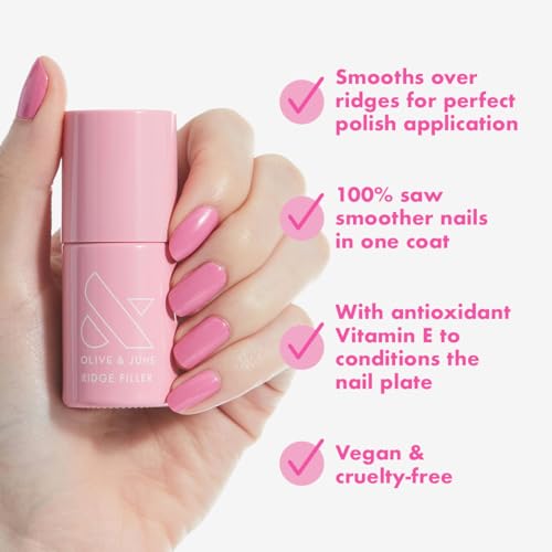 olive amp june ridge filler  smoothing nail base coat for ridges  vitamin e amp silica formula  smooth flawless canvas for polish  vegan amp cruelty-free  salon-quality mani at home 046 fl oz