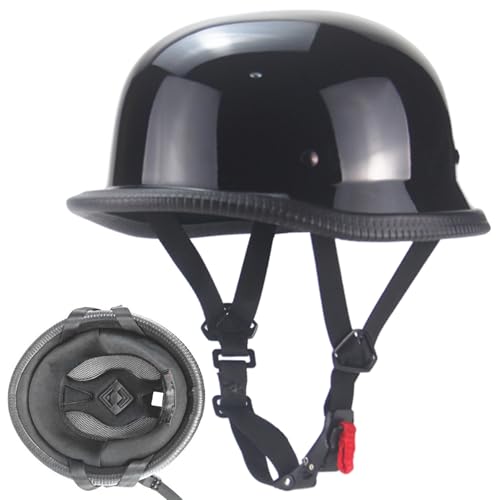 Casco alemán de media cara vintage y casco de motocicleta ajustable 3