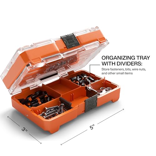 Image of Klein Tools 33002S Impact Driver Bit Set, 20-Piece, Slim PH2 and SQ2 ProFlex Set, MODbox Compatible Storage Case, Phillips and Square Bits, Organizing Bin and Tray