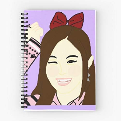 K Tzuyu Kpop Pop Twice Knock Fanart Cute School Five Star Spiral Notebook With Durable Print
