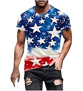BeRetro Patriotic Button Up Shirt For Men - USA American Flag Short Sleeve Shirt For 4th Of July