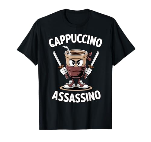 Kids Meme Italian Brainrot Cappuccino Assassino Funny Coffee T-Shirt