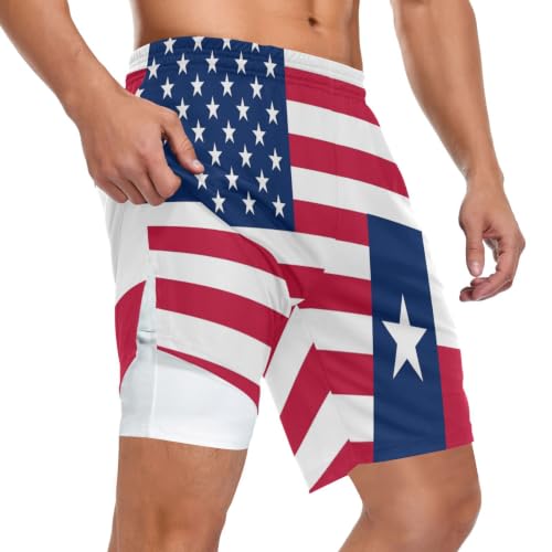 Short de sport 2 en 1 pour homme GuoChe avec maille aérée et multi-poches
