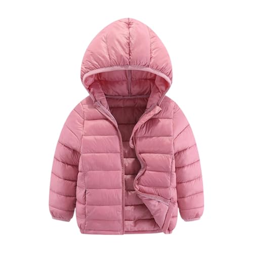 Hooded Puffer Jackets for Boys Girls Lightweight Packable Winter Down Coat Zipper Kids Warm Puffy Quilted Outerwear Windproof