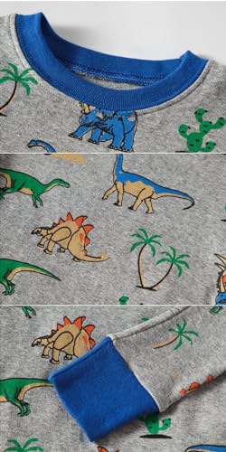 Image of Little bety Cotton 4 Piece Pajamas Boys Long Sleeve Sets Toddler Boys Pjs Kids Sleepwear Sets