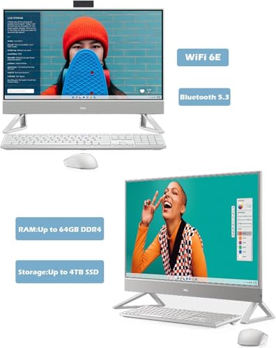 Image of Dell 27 All-in-One Desktop Computer, 27 inch FHD IPS Touch Display, Core 7 150U, NVIDIA GeForce MX570A, 32GB DDR5, 1TB SSD, Wireless KB & Mouse, Windows 11 Pro for Business & Study