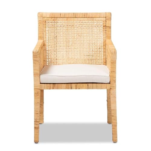 Sillón Madera y Ratán Natural con Cojín miniatura 4