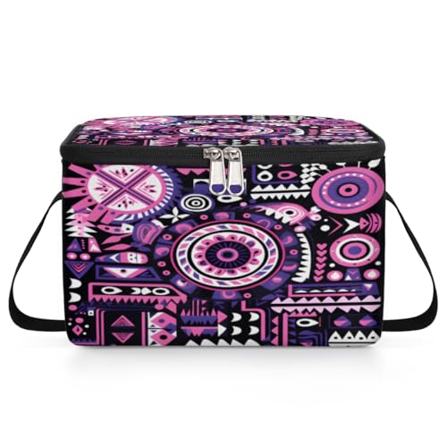 Abstract Color Pattern Lunch Bags for Women Men 9 Cans, Hot & Cold Food Delivery Bag Insulated Grocery Bag Insulated Lunch Box Texture Cooler Bag for Office Work Picnic Beach