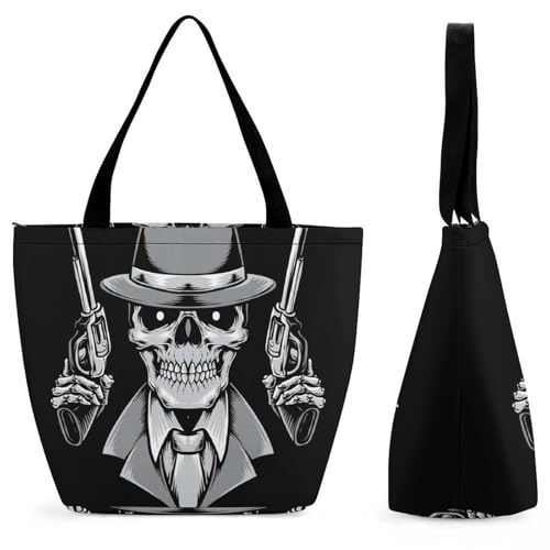 Sac cabas squelette pour femme : grand sac de shopping et voyage 28x18x32cm