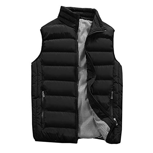 Men's Outdoor Casual Stand Collar Outwear Padded Vest Coats