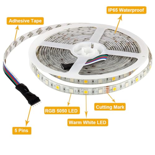 Tira de LED SUPERNIGHT RGBWW IP65 16.4 pies 300 LEDs miniatura 2