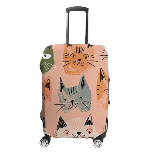 Peach And Green Travel Luggage Cover Anti-scratch Suitcase Cover Elastic Suitcase Protective Cover Fits 19-32 Inch Luggage L