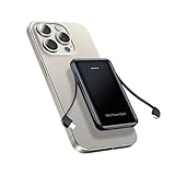 CABALAY Mini Card-sized Power Bank, 6000mAh Ultra Slim Built in Cables Portable Charger battery bank, 3 Output Small Portable Charger for phones, External Battery Pack Compatible with iPhone, Samsung