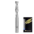 SPEED TIGER Carbide Spiral Router Bits Up Cut - ISEU1/4” Diameter, 1” Cutting Length, 2-1/2"OVL (5 Pieces, 1/4") - for Wood, Oak, MDF, Aluminum – Mill Bits Sets for DIYers & Professionals