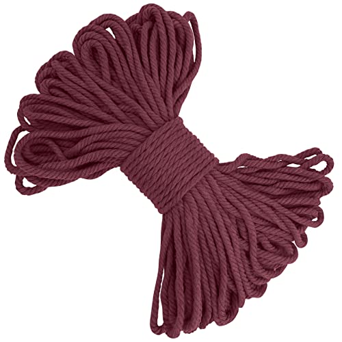 LEREATI Macrame Cord 5mm x 20m, Thick Cotton Macrame Rope Yarn, Coloured Craft String for Plant Hanger Wall Hanging