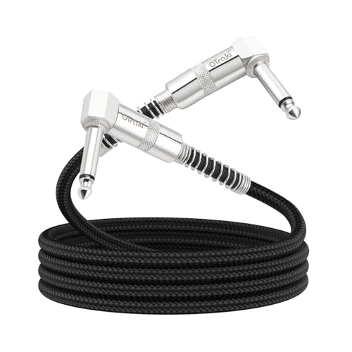 OTraki 2PCS Cable Jack Guitare, 6,3 mm Câble d'Instrument 1 m de Haute Qualité,Jack Coudé,Câble pour Guitare électrique pour Guitare...