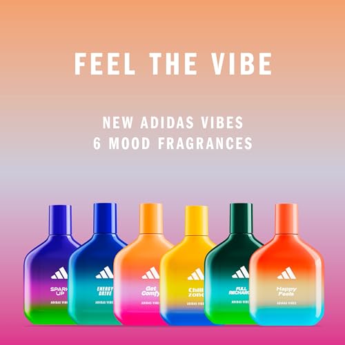 Image of Adidas Vibes Get Comfy Eau de Parfum 1.6 fl oz (Pack of 1), Notes of Amber Floral, Mandarin, and Vanilla, Unisex Fragrance, Long Lasting, Sporty Fragrance, Travel Size