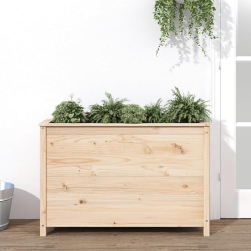 Juroupi Arriate Elevado de jardín Madera Maciza de Pino 119,5x40x78 cm Mini Huerto En Casa Huerto Vertical
